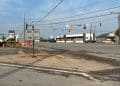 Road closure and active construction at the Hendersonville roadway project, photo supplied by HendersonvilleOnline